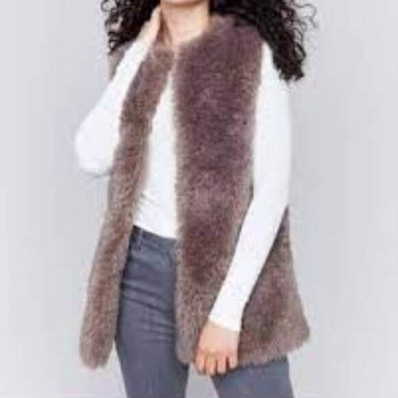 Charlie B Long Faux Fur Vest - Picture 4 of 4